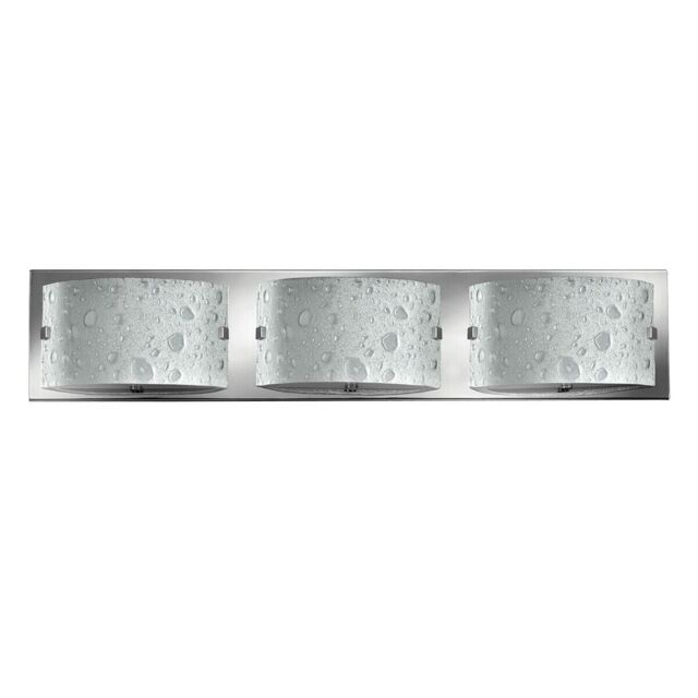 Loops IP44 3 Bulb Wall Light Bubble Art Glass Polished Chrome Back Plate. LED G9 3.5W in Clear