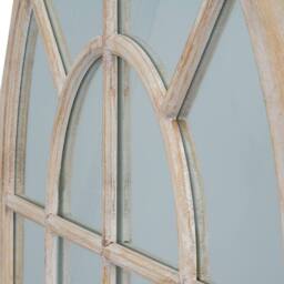 Lemon Pavilion Furniture and Decor Washed Wood Arched Window Mirror - Glass - L2 x W135 x H90 cm - Brown - thumbnail 2