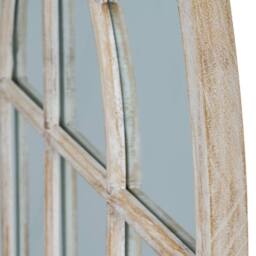 Lemon Pavilion Furniture and Decor Washed Wood Arched Window Mirror - Glass - L2 x W135 x H90 cm - Brown - thumbnail 4