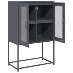 Berkfield Home Highboard Anthracite 68x39x107 cm Steel in Charcoal - Size: 68 x 39 x 107 cm - thumbnail 6