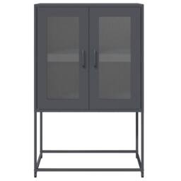 Berkfield Home Highboard Anthracite 68x39x107 cm Steel in Charcoal - Size: 68 x 39 x 107 cm - thumbnail 5