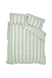 Catherine Lansfield 'Seersucker Frill Stripe' Duvet Cover Set in Green - Size: Double - thumbnail 5
