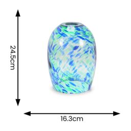 ValueLights India Confetti Glass with Gold Fitting Easy Fit Lamp Shade with LED Bulb in Green - thumbnail 6