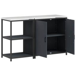 Berkfield Home with Shelf with Storage with Door Adjustable 2 pcs Anthracite Cold-rolled steel - thumbnail 7