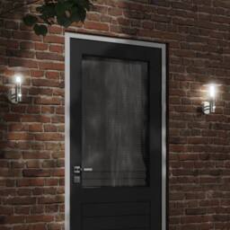 Berkfield Home Outdoor Wall Light with Sensor Silver Stainless Steel - thumbnail 1