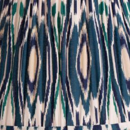 Ruma Blue Ikat Patterned Pleated Tapered Shade For Table Lamps - Size: 16 inches - thumbnail 3