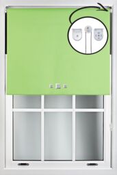 Furnished Lime Green Blackout Roller Blinds with Triple Square Eyelets & Metal Fittings - Size: 85 cm width x 165 cm drop - thumbnail 1
