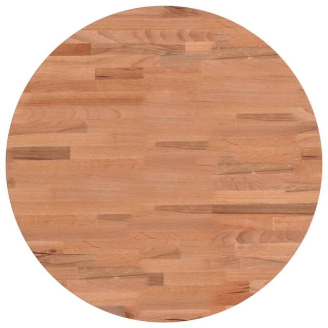 Berkfield Home Table Top Ø50x1.5 cm Round Solid Wood Beech in Brown - Size: 50x1.5 cm - image 1
