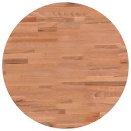 Berkfield Home Table Top Ã˜50x1.5 cm Round Solid Wood Beech in Brown - Size: 50x1.5 cm - thumbnail 1