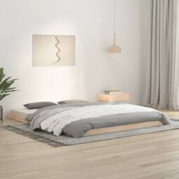Berkfield Home Beautiful Bed Frame without Mattress 160x200 cm Solid Wood Pine in Light Tan - thumbnail 2