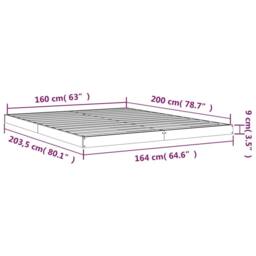 Berkfield Home Beautiful Bed Frame without Mattress 160x200 cm Solid Wood Pine in Light Tan - thumbnail 8