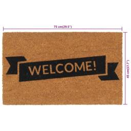 Berkfield Home Durable Door Mat Natural 45x75 cm Tufted Coir in Brown - thumbnail 6
