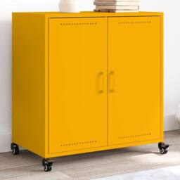 Berkfield Home Sideboard Mustard Yellow 68.5x39x72 cm Steel - thumbnail 2