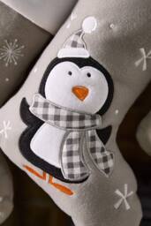 Dibor Luxury Grey Penguin Xmas Tree Christmas Gift Bag Christmas Stocking - Size: Medium - thumbnail 2