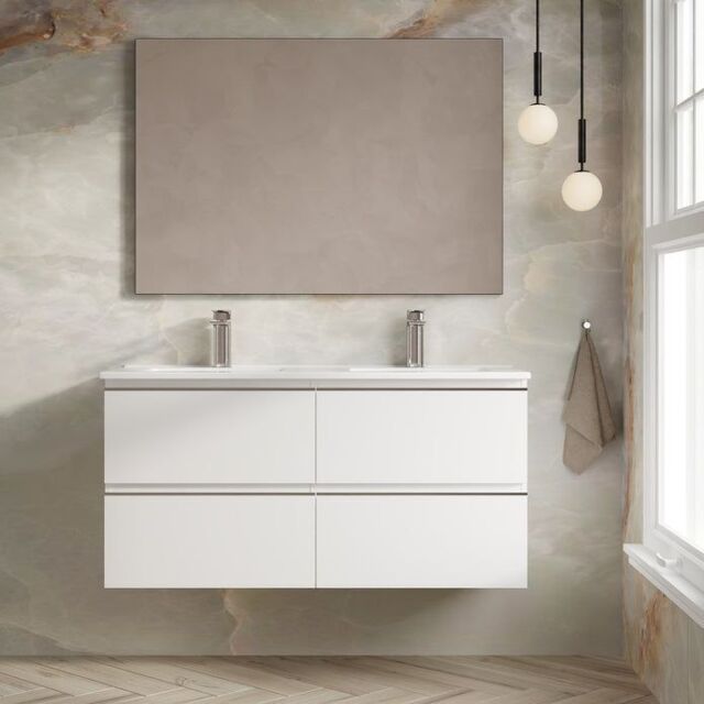 Banyetti Vatilla 1200mm Wall Hung Vanity Unit with Athena Basin - Gloss White - image 1