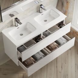 Banyetti Vatilla 1200mm Wall Hung Vanity Unit with Athena Basin - Gloss White - thumbnail 4