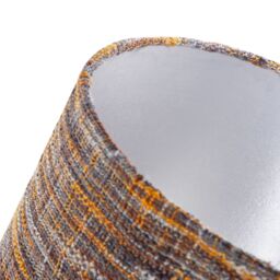 Happy Homewares Vintage Lined Linen Fabric Lamp Shade in Mustard Burgundy & Grey in Orange - Size: 12 inches - thumbnail 5