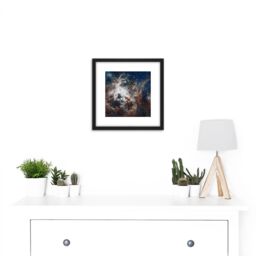 Artery8 Space Nasa Esa Hubble Tarantula Nebula 8X8 Inch Square Wooden Framed Wall Art Print Picture with Mount in Black - thumbnail 2