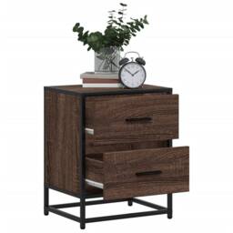 Berkfield Home Decorative Bedside Cabinets 2 pcs Brown Oak 40x31x50 cm Engineere - Size: 40 x 31 x 50 cm - thumbnail 4