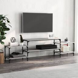 Berkfield Home TV Cabinet Grey Sonoma 197x35x52 cm Engineered Wood - Size: 197 x 35 x 52 cm - thumbnail 2