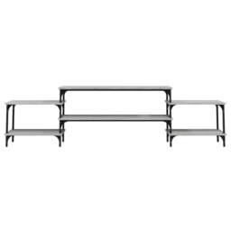Berkfield Home TV Cabinet Grey Sonoma 197x35x52 cm Engineered Wood - Size: 197 x 35 x 52 cm - thumbnail 5