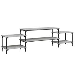 Berkfield Home TV Cabinet Grey Sonoma 197x35x52 cm Engineered Wood - Size: 197 x 35 x 52 cm - thumbnail 3
