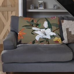 Benjamin Tate Design Selection Of Flowers Blanket in Natural - Size: 120 cm x 150 cm - thumbnail 2