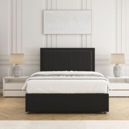 "BSSPOKE Zarah Divan Bed Set Plush Velvet 24""Headboard & 4 Drawers No Mattress in Black - Size: King" - thumbnail 3