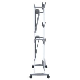Berkfield Home Shoe Rack with Wheels Silver 89x27x120 cm - Size: 89 x 27 x 120 cm - thumbnail 4