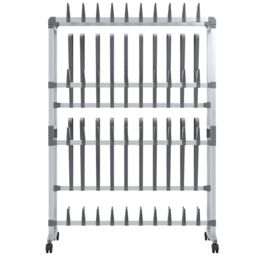 Berkfield Home Shoe Rack with Wheels Silver 89x27x120 cm - Size: 89 x 27 x 120 cm - thumbnail 3