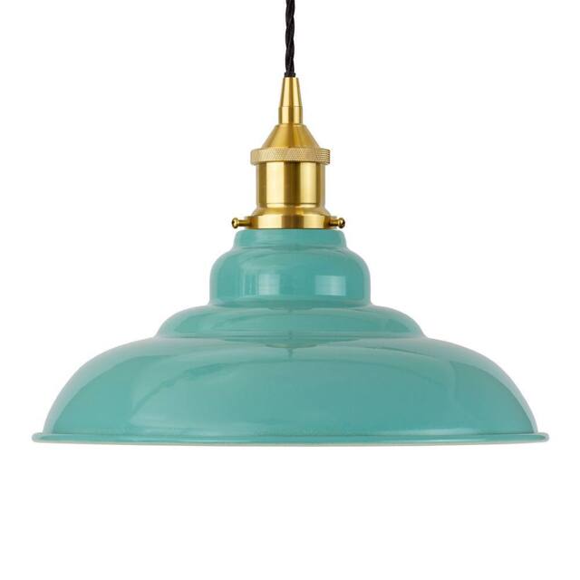 SE Home Duck Egg Blue St Edmund's Pendant Light - Polished Brass - image 1