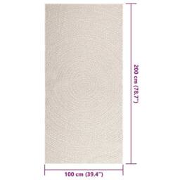 Berkfield Home Rug ZIZUR Cream 100x200 cm Jute Look Indoor & Outdoor - Size: Medium - thumbnail 9