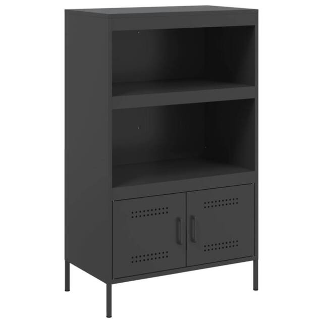 Berkfield Home Highboard Black 68x39x113 cm Steel - Size: 68 x 39 x 113 cm - image 1
