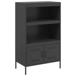 Berkfield Home Highboard Black 68x39x113 cm Steel - Size: 68 x 39 x 113 cm - thumbnail 1