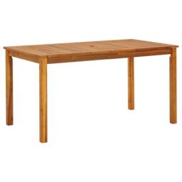 Berkfield Home Garden Table 140x80x74 cm Solid Acacia Wood in Brown - Size: 140 x 80 x 74 cm