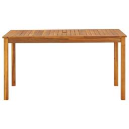 Berkfield Home Garden Table 140x80x74 cm Solid Acacia Wood in Brown - Size: 140 x 80 x 74 cm - thumbnail 2