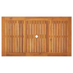 Berkfield Home Garden Table 140x80x74 cm Solid Acacia Wood in Brown - Size: 140 x 80 x 74 cm - thumbnail 4