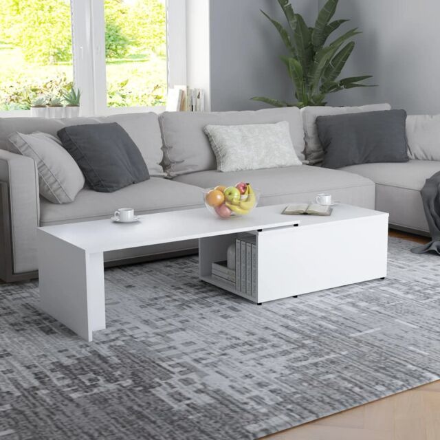 Berkfield Home Coffee Table White 150x50x35 cm Engineered Wood - Size: 150 x 50 x 35 cm - image 1