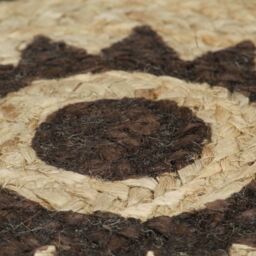 Berkfield Home Handmade Rug Jute with Dark Brown Print 120 cm - Size: Medium - thumbnail 5