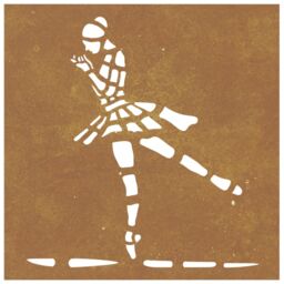 Berkfield Home Garden Wall Decoration 55x55 cm Corten Steel Ballet Dancer Design in Brown - thumbnail 4