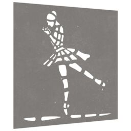 Berkfield Home Garden Wall Decoration 55x55 cm Corten Steel Ballet Dancer Design in Brown - thumbnail 3