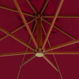 Berkfield Home Cantilever Umbrella with Wooden Pole 400x300 cm Bordeaux Red - thumbnail 4