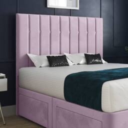 Casani Limpsfield Upholstered Pink Soft Velvet Designer Bed Frame - Size: Super King - thumbnail 6
