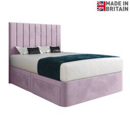 Casani Limpsfield Upholstered Pink Soft Velvet Designer Bed Frame - Size: Super King - thumbnail 4