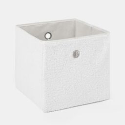 OHS 6 Pack Boucle Cube Folding Space Saving Storage Boxes in White - thumbnail 4