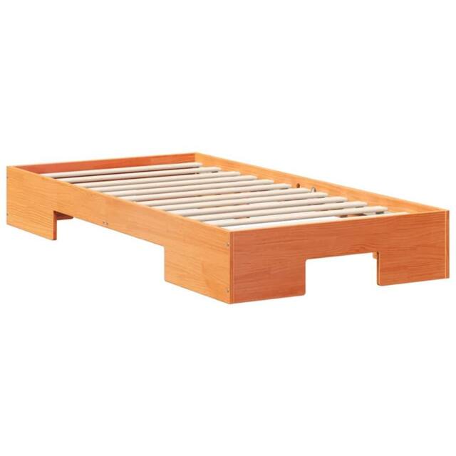 Berkfield Home Floor Bed Frame with Storage Brown 80 x 200 cm Solid pine wood in Light Brown - image 1