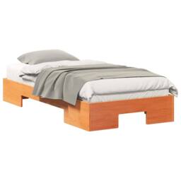 Berkfield Home Floor Bed Frame with Storage Brown 80 x 200 cm Solid pine wood in Light Brown - thumbnail 3