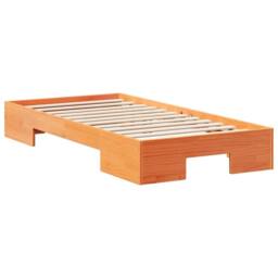 Berkfield Home Floor Bed Frame with Storage Brown 80 x 200 cm Solid pine wood in Light Brown - thumbnail 7