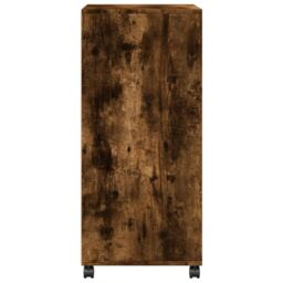 Berkfield Home Rolling¬†Cabinet Smoked Oak 55x40x91 cm Engineered Wood in Brown - Size: 55 x 40 x 91 cm - thumbnail 5