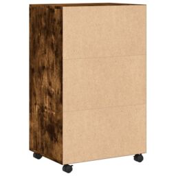 Berkfield Home Rolling¬†Cabinet Smoked Oak 55x40x91 cm Engineered Wood in Brown - Size: 55 x 40 x 91 cm - thumbnail 6